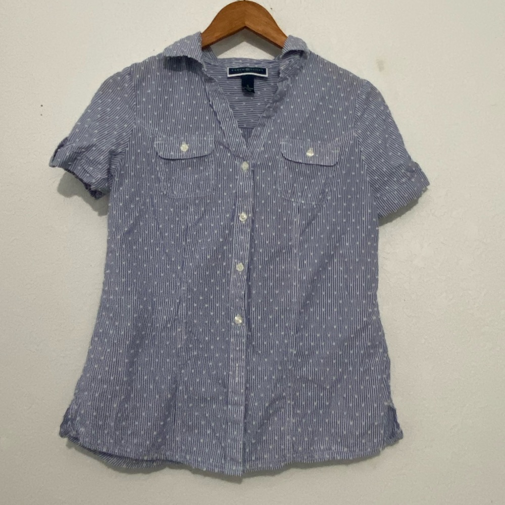 Karen Scott Striped Button Down Shirt
